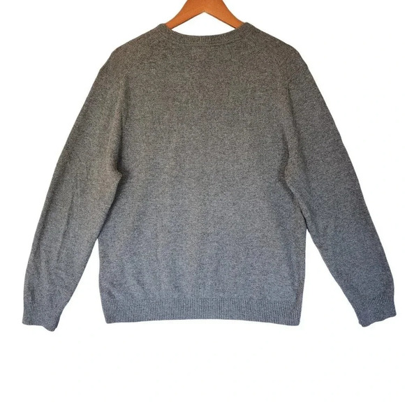 Lands' End 100% Cashmere Sweater Gray V-Neck Long Sleeve Pullover Size Large - Picture 4 of 11